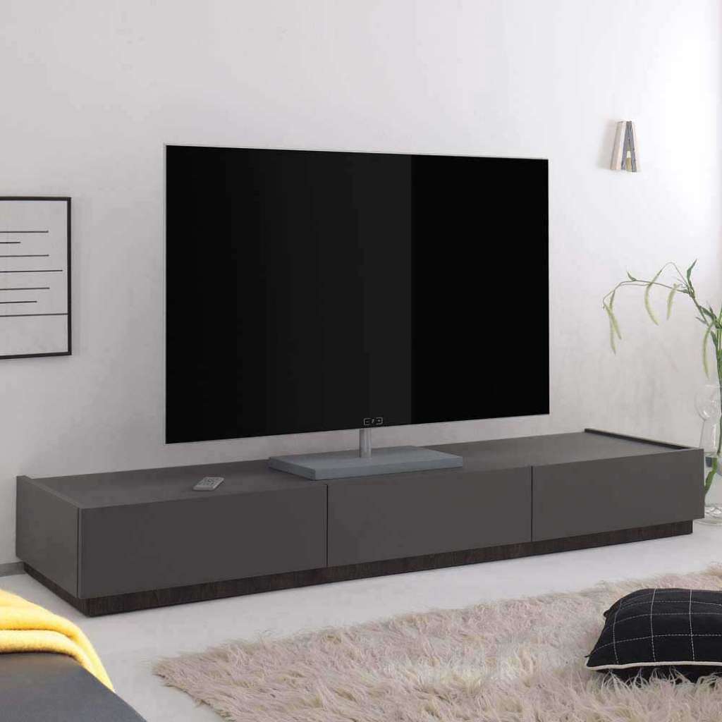 TV Board in Anthrazit 3 Schubladen