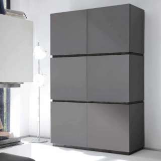 Schrank 6 türig Anthrazit Wenge