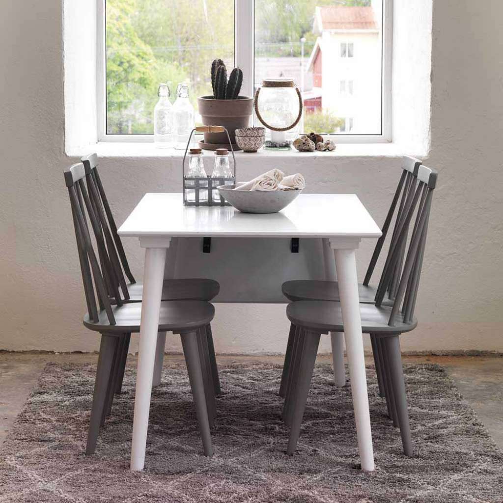 Essgruppe in Grau Weiß ausziehbar (5-teilig)