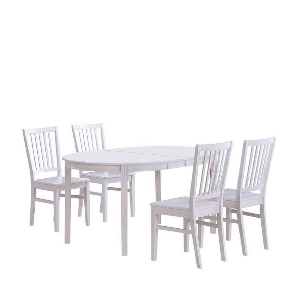 Essgruppe in Weiß mit ovalem Tisch (5-teilig)