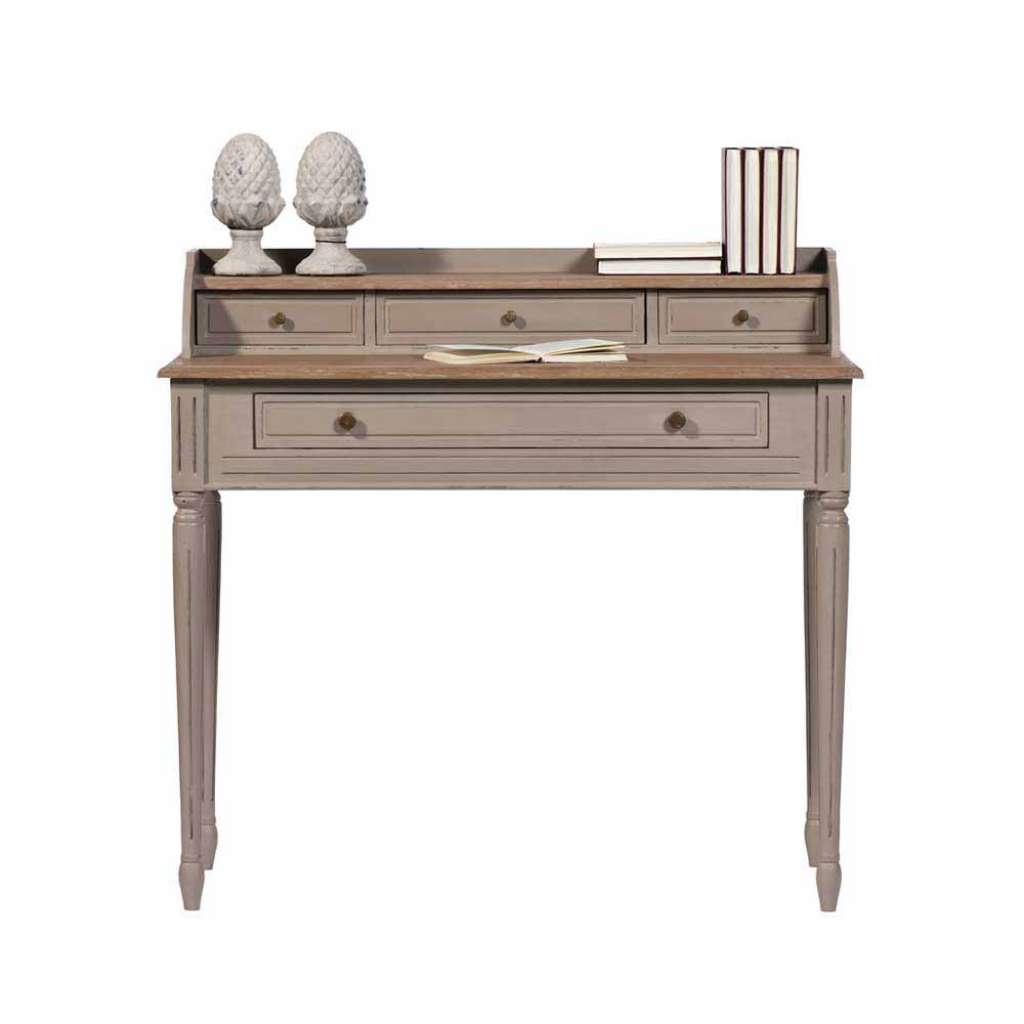 Schreibtisch im Vintage Look Creme Weiß