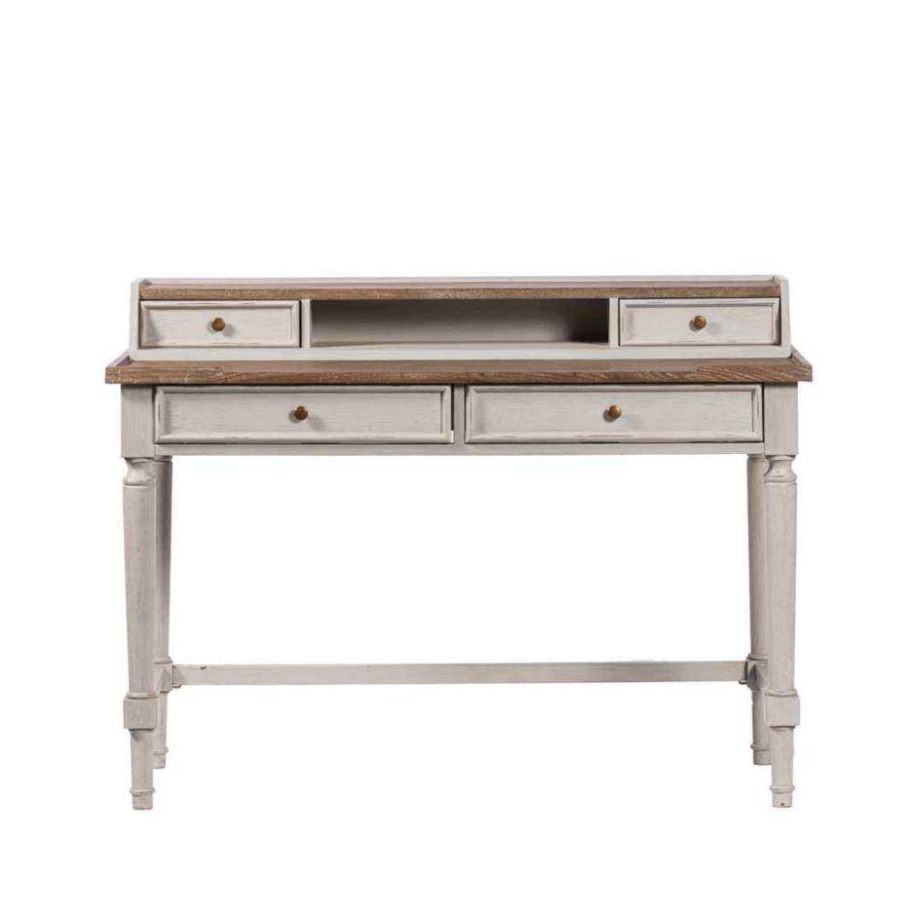 Vintage Schreibtisch in Cremeweiß Mindiholz 125 cm