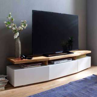 TV Unterschrank in Weiß Eiche lackiert