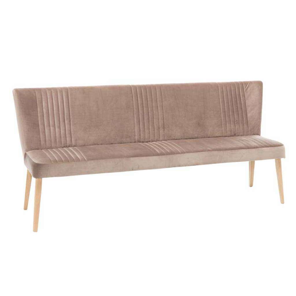 Esszimmerbank in Taupe Stoff Retro Design