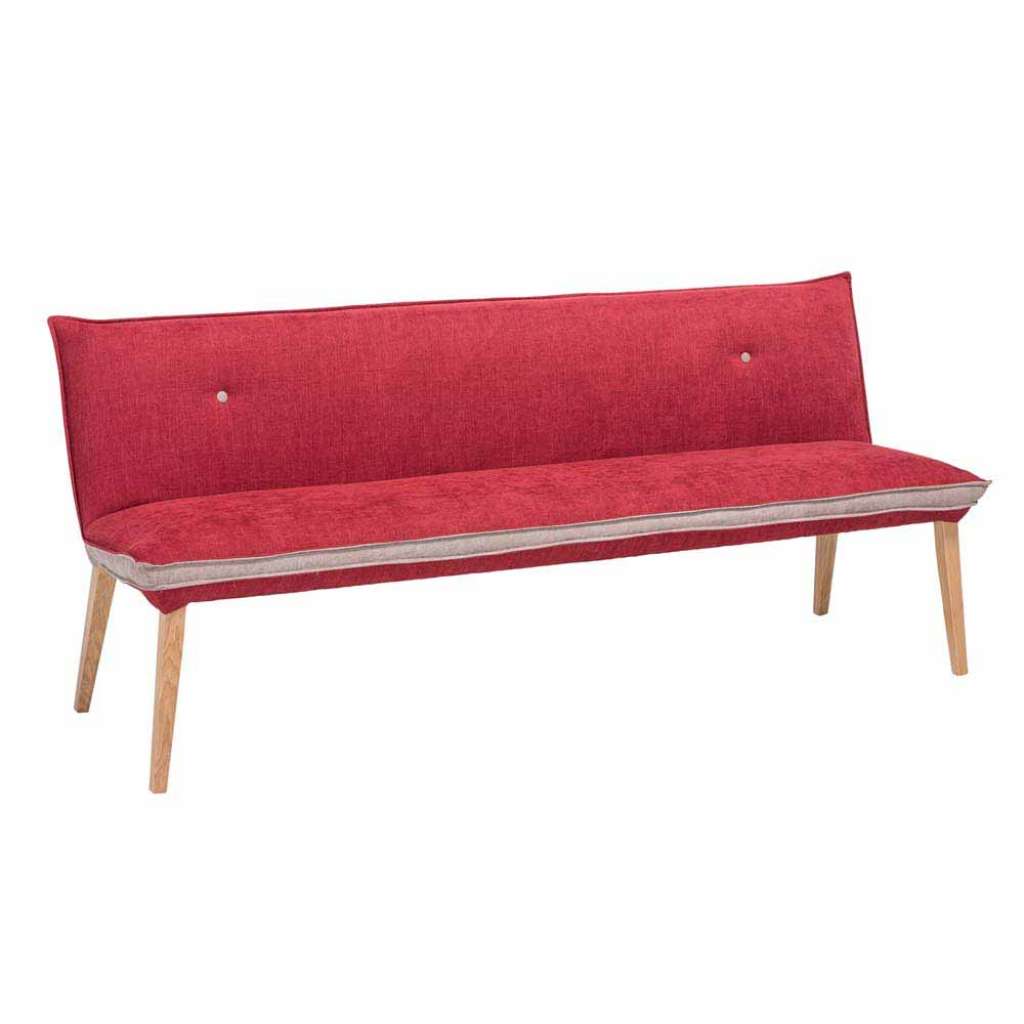 Polsterbank in Rot Beige Webstoff