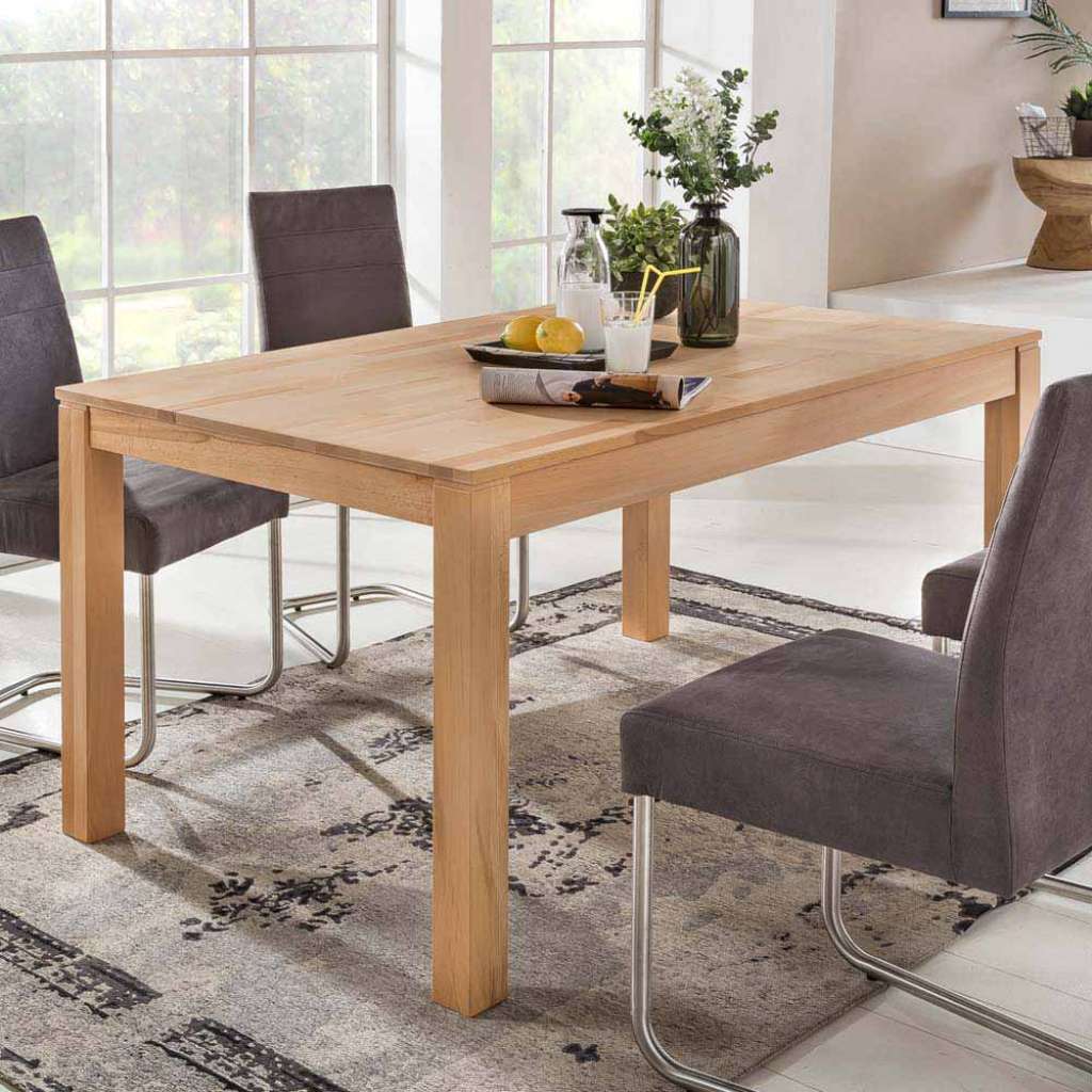 Holztisch aus Kernbuche massiv lackiert ausziehbarr