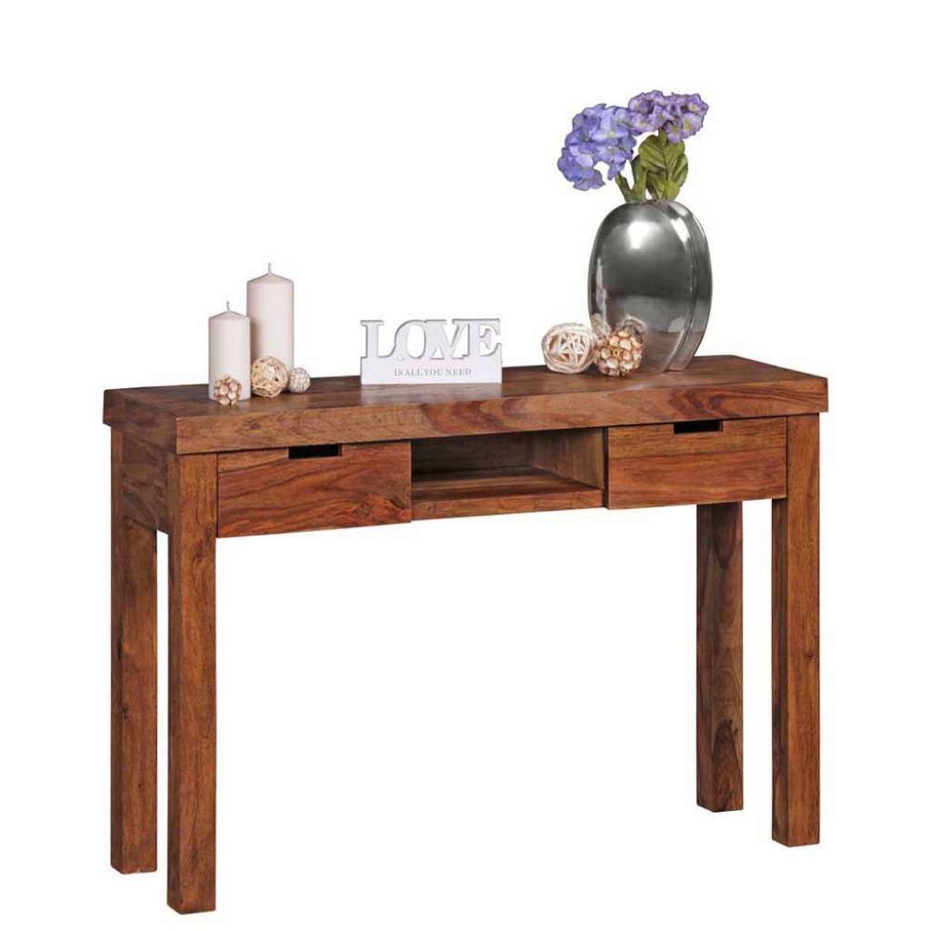Holz Konsolentisch aus Sheesham Massivholz 80 cm hoch
