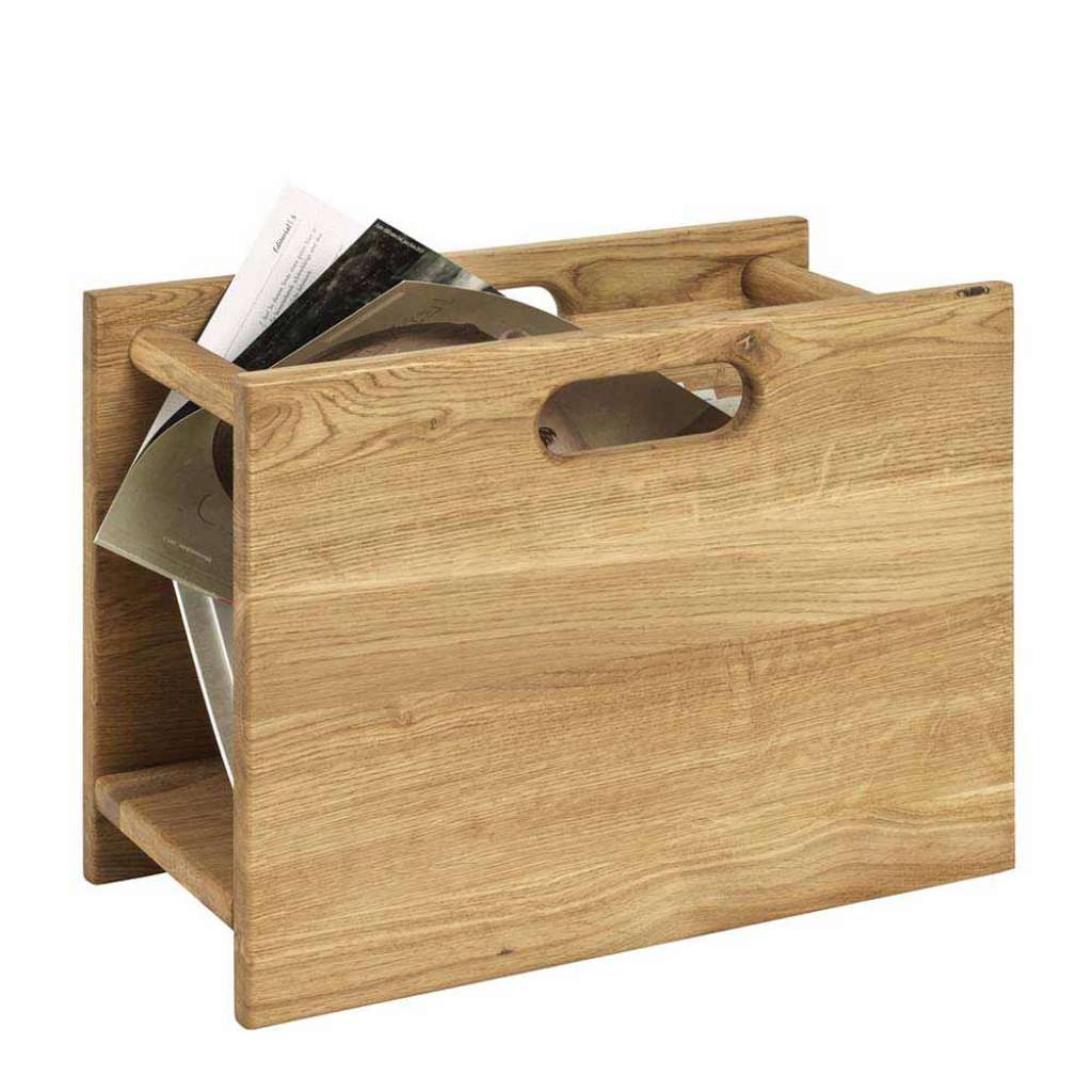 Zeitschriftenständer aus Eiche Massivholz mit Griff