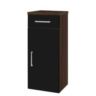 Hängeunterschrank für Bad Schwarz Walnuss