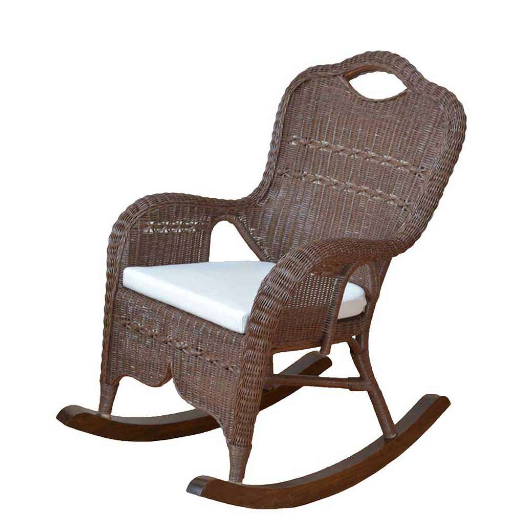 Schaukelsessel in Braun Rattan