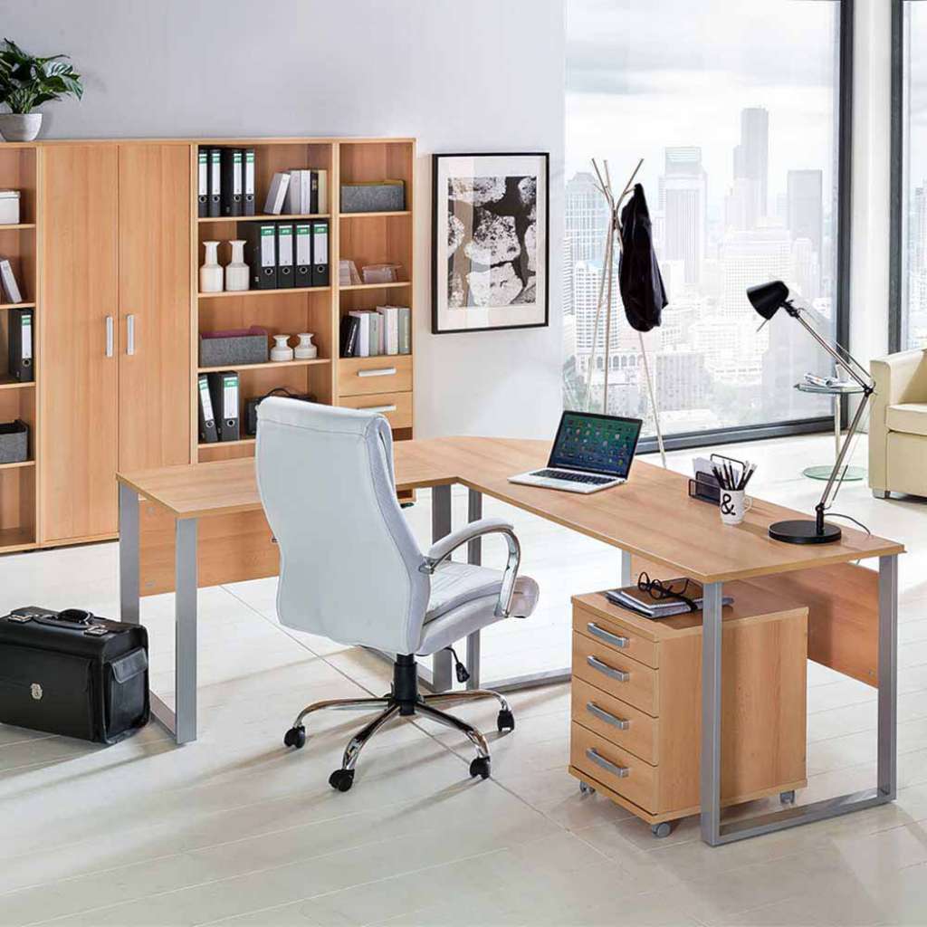 Schreibtisch in Buche hell 90 cm