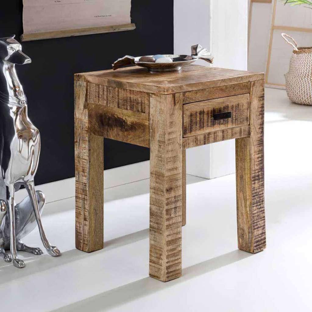 Nachttisch mit Antik Finish Holz massiv