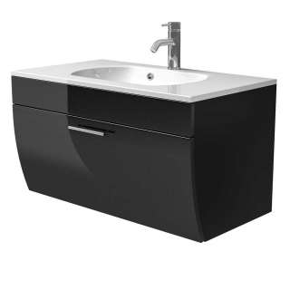 Waschtischunterschrank in Anthrazit Hochglanz 90 cm