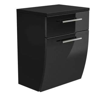 Badezimmer Unterschrank mit Klappe Hochglanz Anthrazit