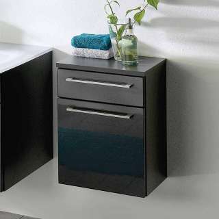 Badezimmer Unterschrank in Hochglanz Anthrazit hängend