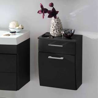 Badezimmer Unterschrank mit Klappe Anthrazit Hochglanz