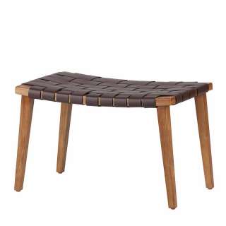 Hocker aus recyceltem Leder Holz massiv