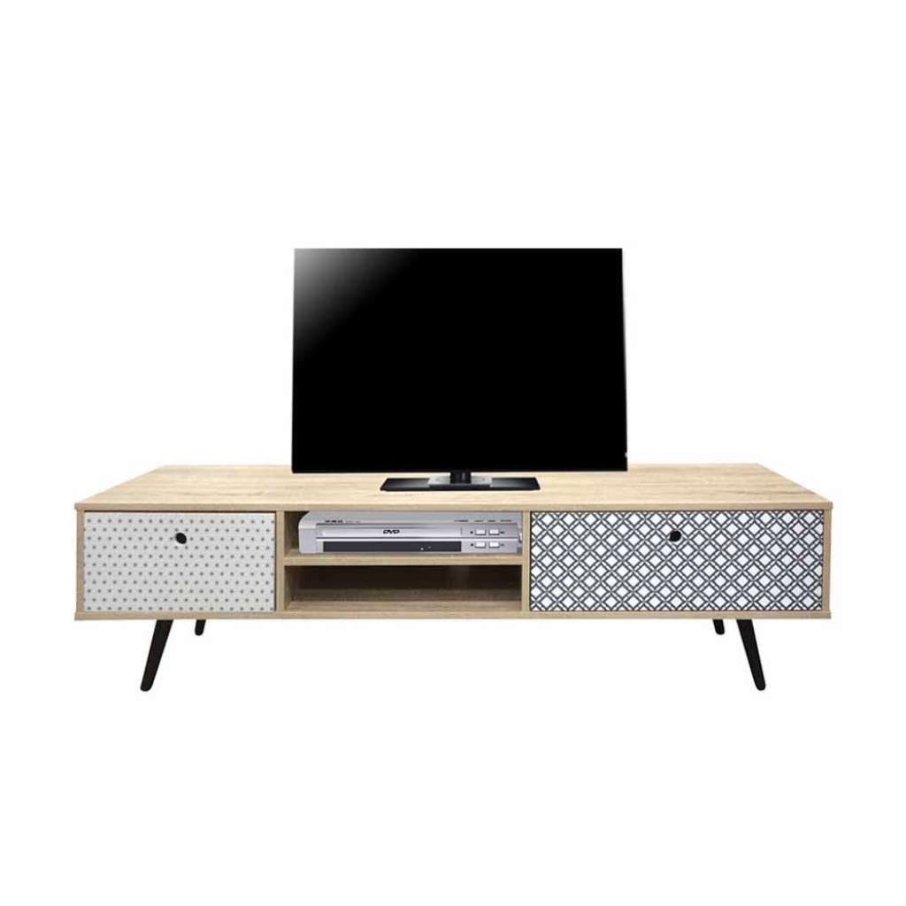 TV Unterschrank im Retro Design Bunt gemustert