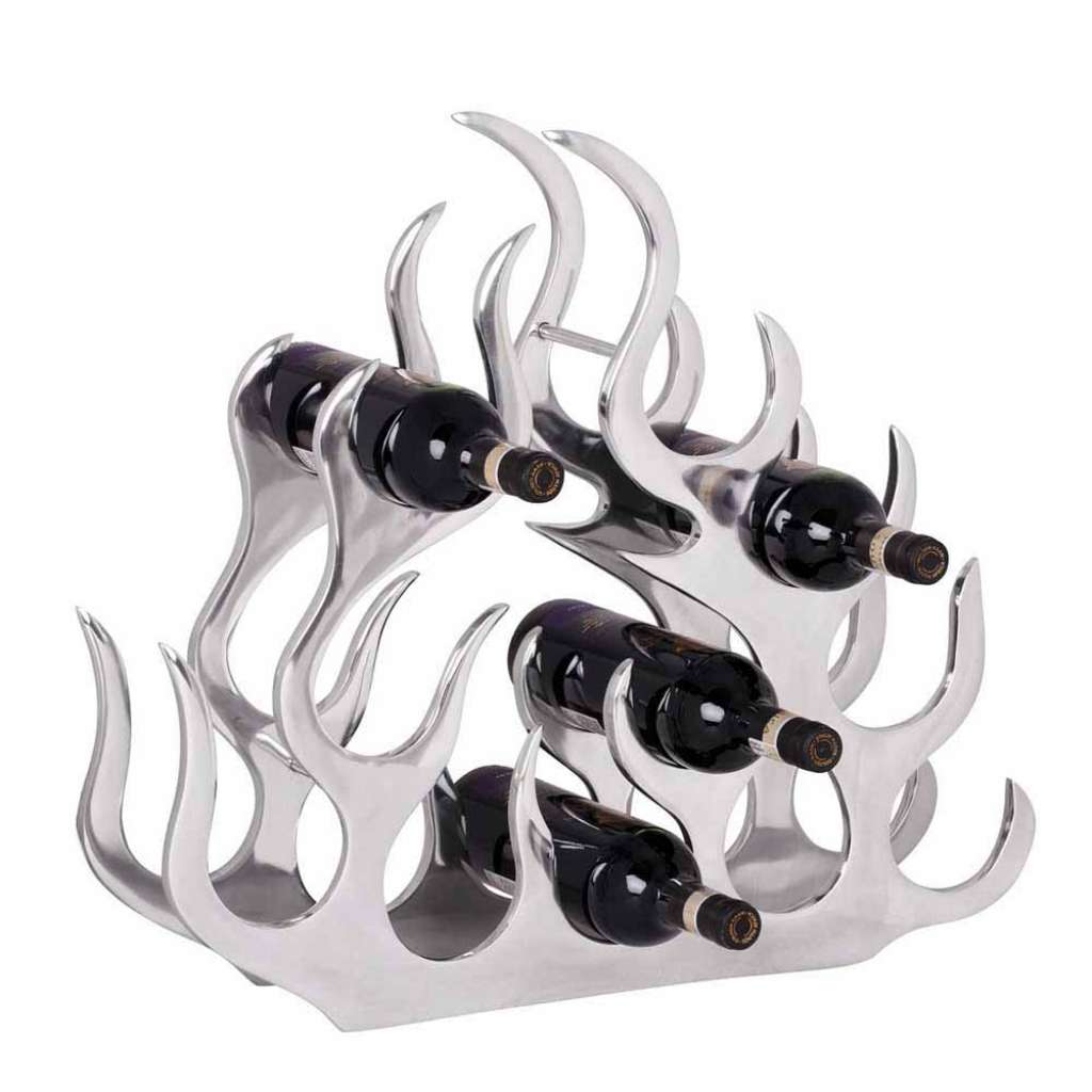 Design Weinregal aus Aluminium Flammen Design