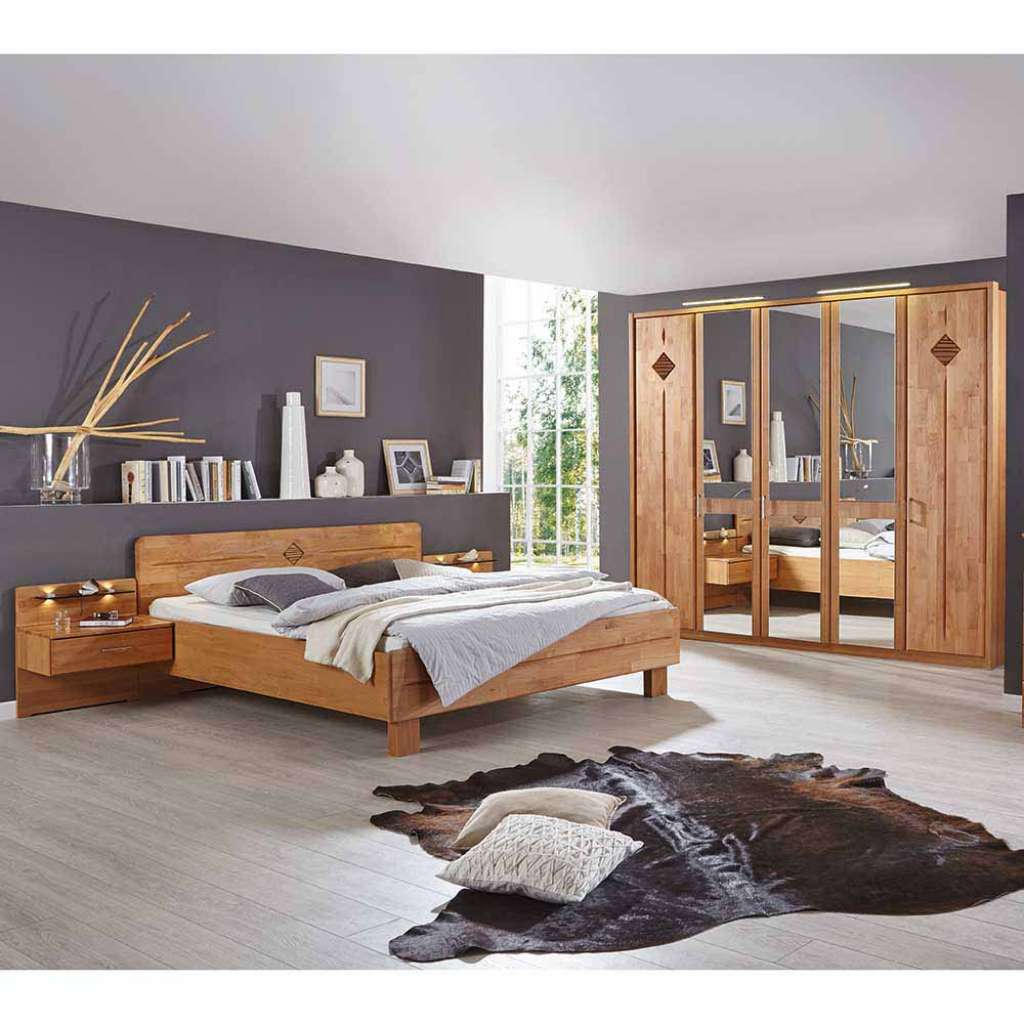 Schlafzimmer Einrichtung aus Erle Landhaus (4-teilig)