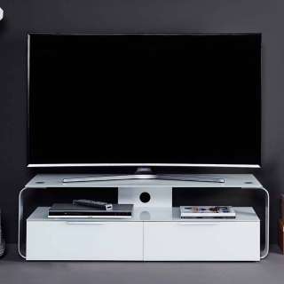 TV Unterschrank in Weiß Glas modern