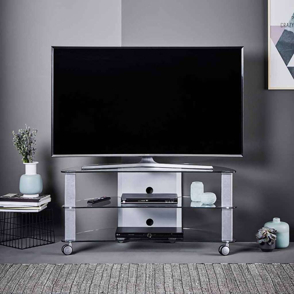 TV Wagen aus Aluminium Glas