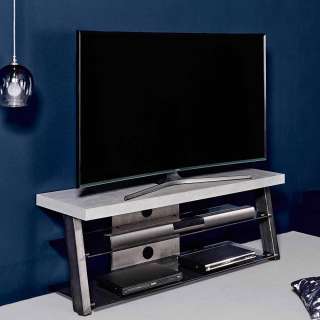 Fernsehtisch mit Glasböden Beton Grau