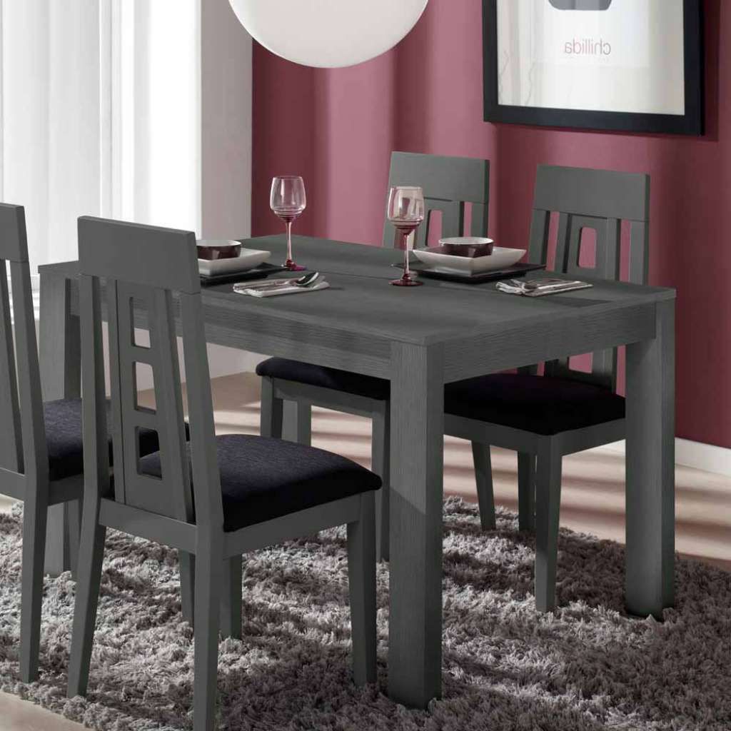 Esszimmertisch in Dunkelgrau ausziehbar modern