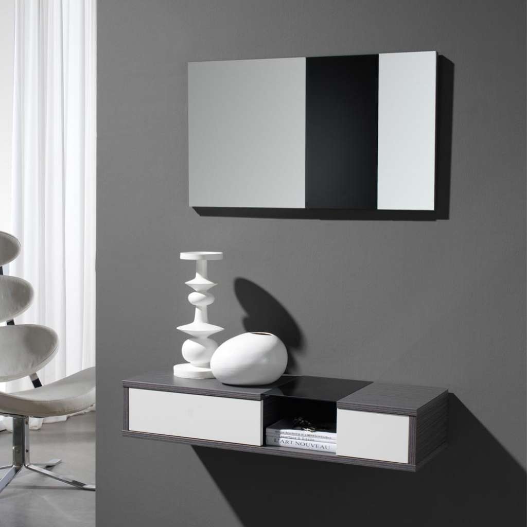 Design Flurmöbel in Weiß Hochglanz Dunkelgrau (2-teilig)