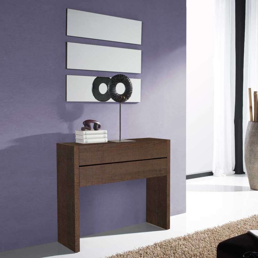 Konsolentisch und Spiegel in Braun modern (4-teilig)