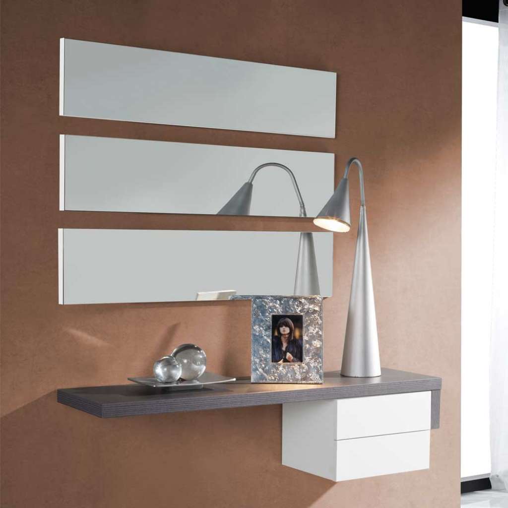 Flurmöbel Set in Weiß Hochglanz Grau modern (4-teilig)