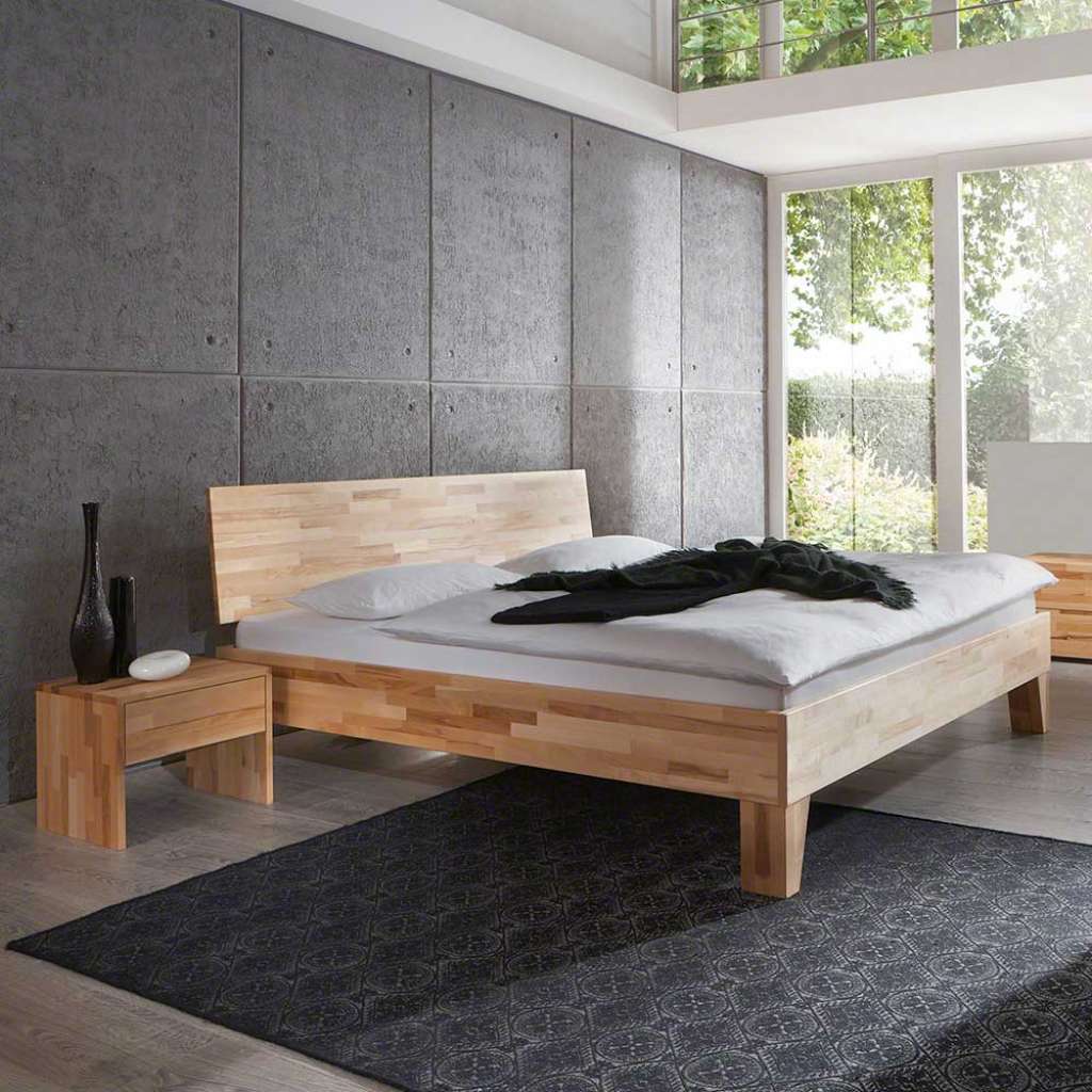 Bett aus Kernbuche massiv natur geölt