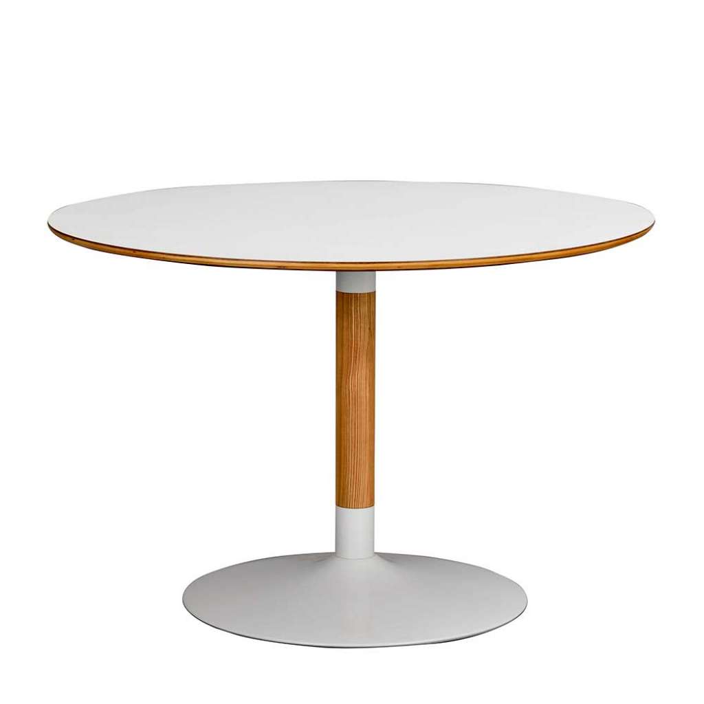 Runder Tisch in Weiß und Eiche modern
