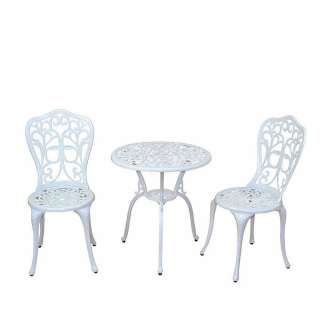 Garten Sitzgruppe in Weiß Vintage Design (3-teilig)