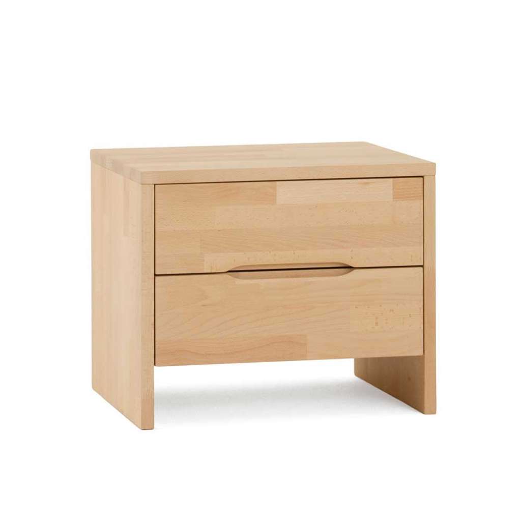 Holz Nachtkonsole aus Buche massiv lackiert 2 Schubladen