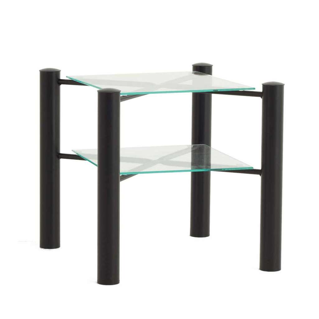 Metall Nachttisch aus Glasplatten 45 cm