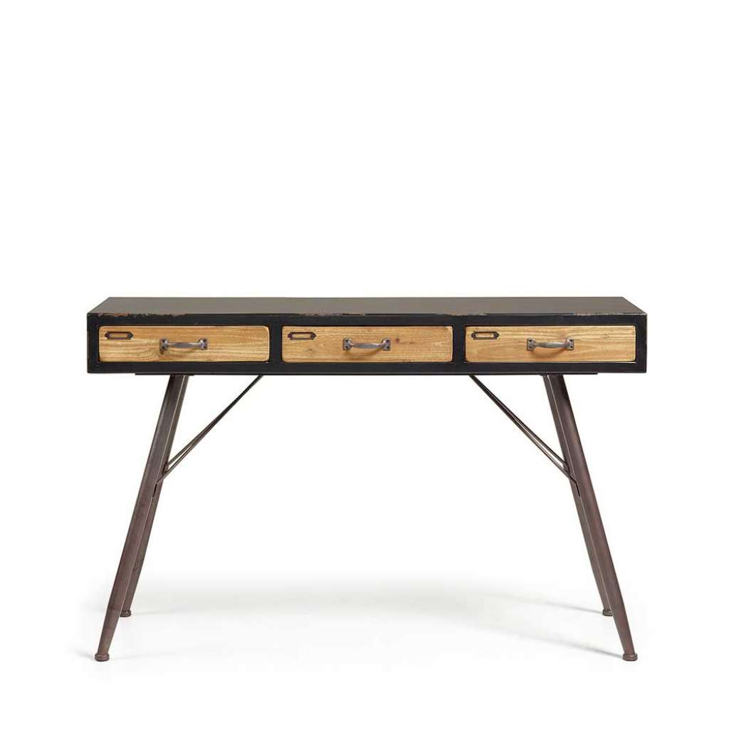Design Konsolentisch aus Tanne Schwarz 120 cm