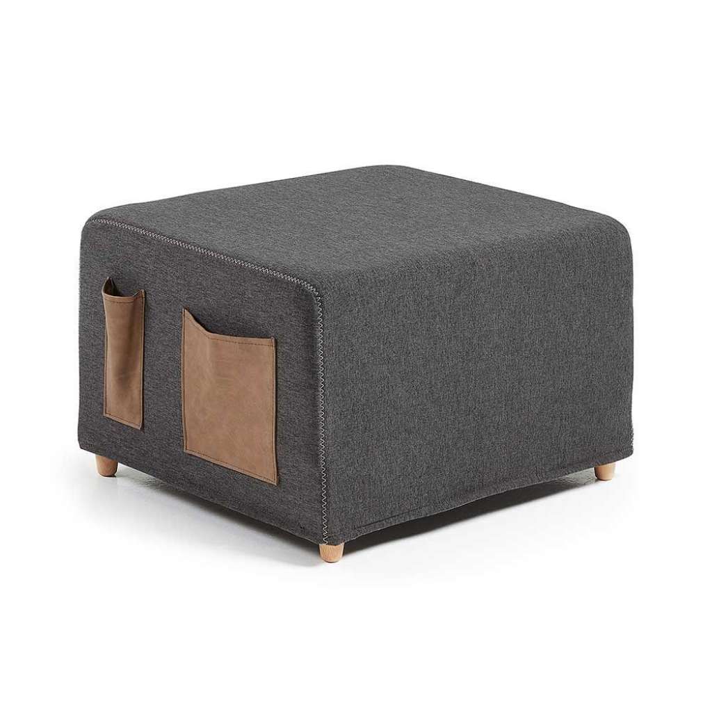 Hocker mit Schlafen Dunkelgrau Stoff