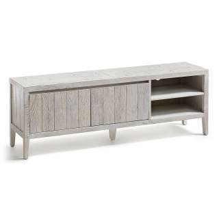 TV Board mit White Wash Effekt Kiefer Recyclingholz