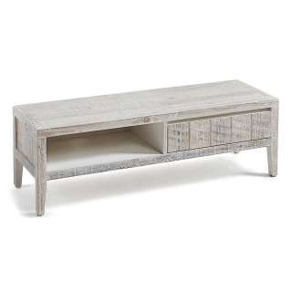 TV Lowboard in White Wash Optik Kiefer Recyclingholz