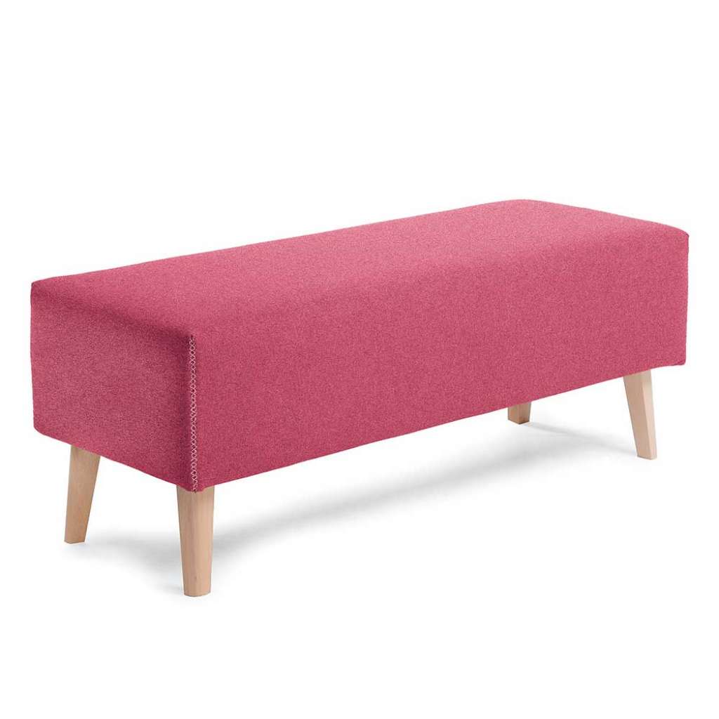 Polsterbank in Pink Stoff Buche Massivholz