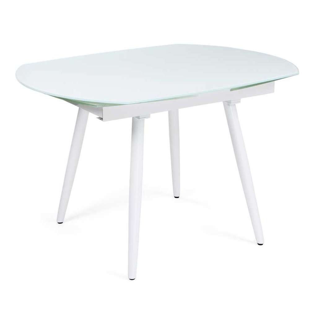 Ausziehtisch mit Glasplatte oval