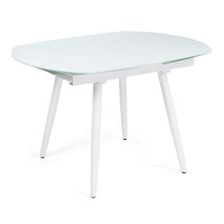 Ausziehtisch mit Glasplatte oval