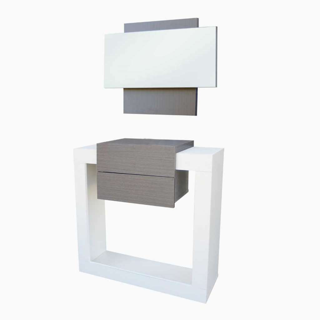 Flur Kombination in Weiß Hochglanz Grau modern (2-teilig)