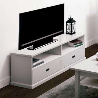 TV Lowboard in Hellgrau Landhausstil