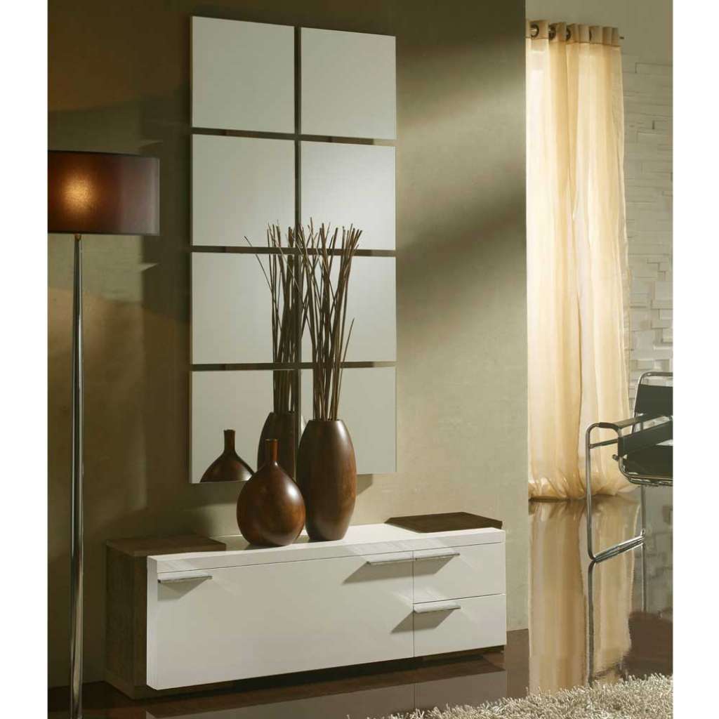Flurmöbel in Weiß Hochglanz Braun modern (2-teilig)