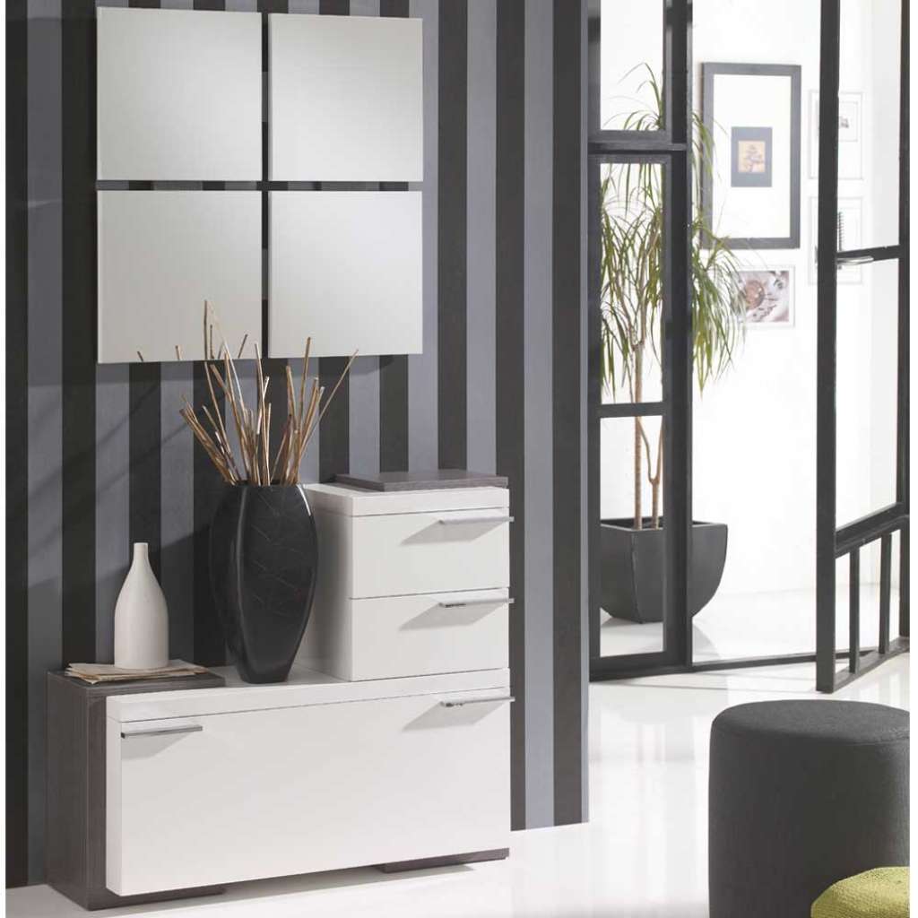 Flurmöbel in Weiß Hochglanz Grau modern (2-teilig)