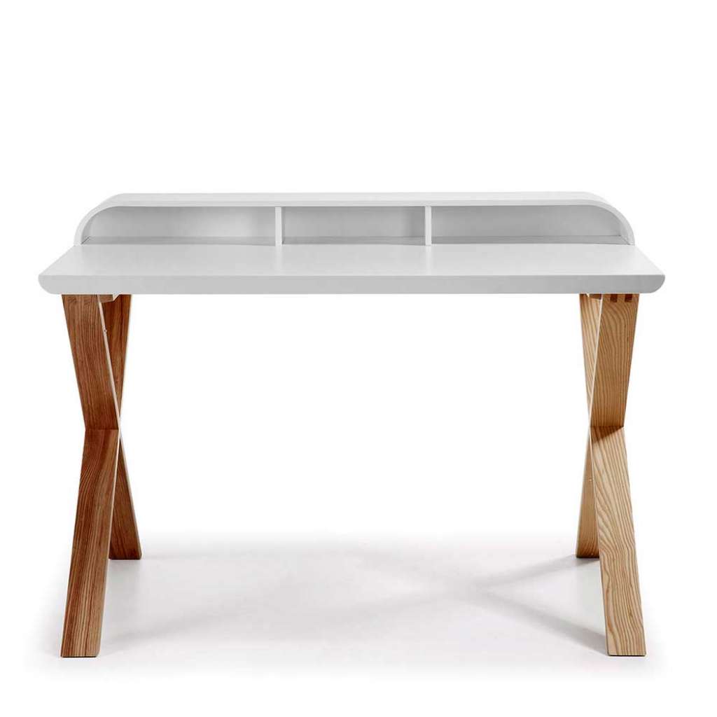 Schreibtisch Sekretär in Weiß Esche 120 cm