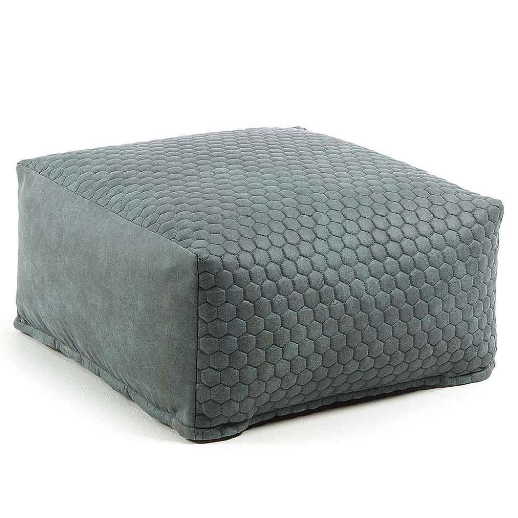 Design Pouf in Petrol Kunstleder quadratisch
