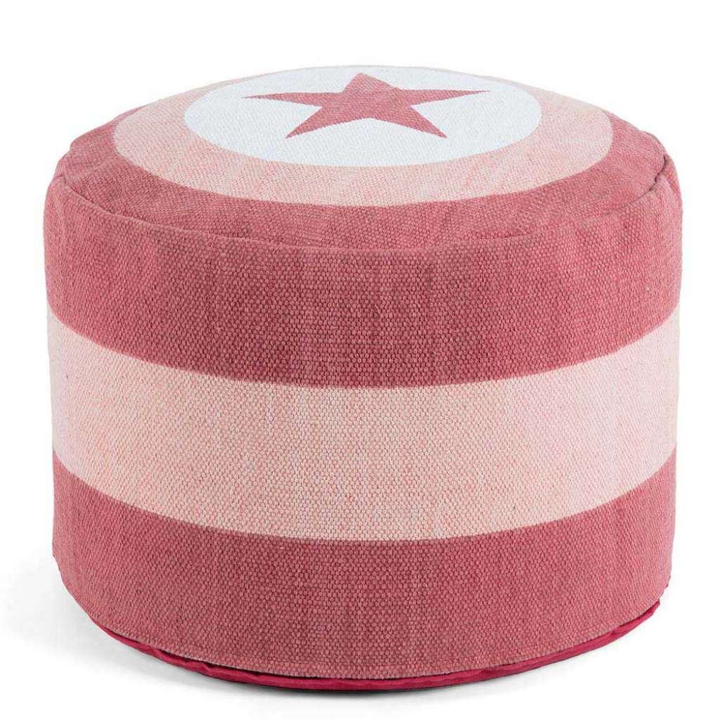 Jugendzimmer Pouf in Rosa Pink Stern Motiv